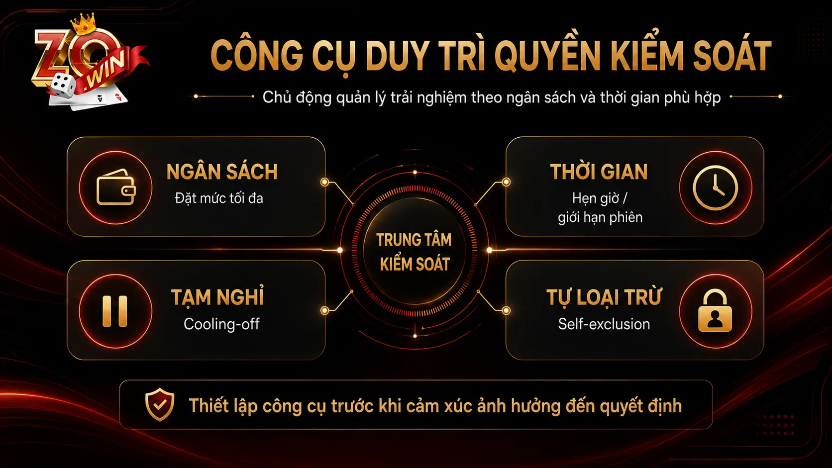 Trách Nhiệm Cá Cược Zowin 4 Các công cụ giúp duy trì quyền kiểm soát