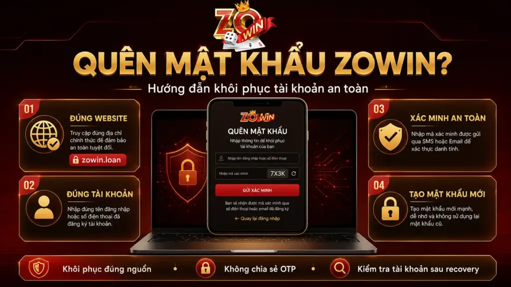Cách Lấy Lại Mật Khẩu ZOWIN Khi Quên Thông Tin Đăng Nhập