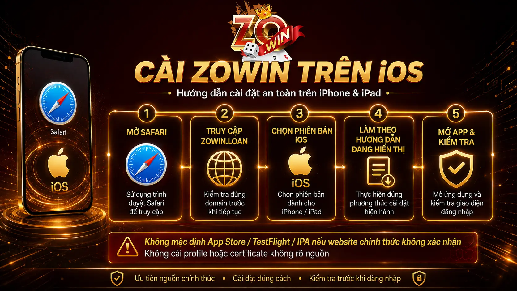 Hướng dẫn tải app ZOWIN cho iPhoneiOS