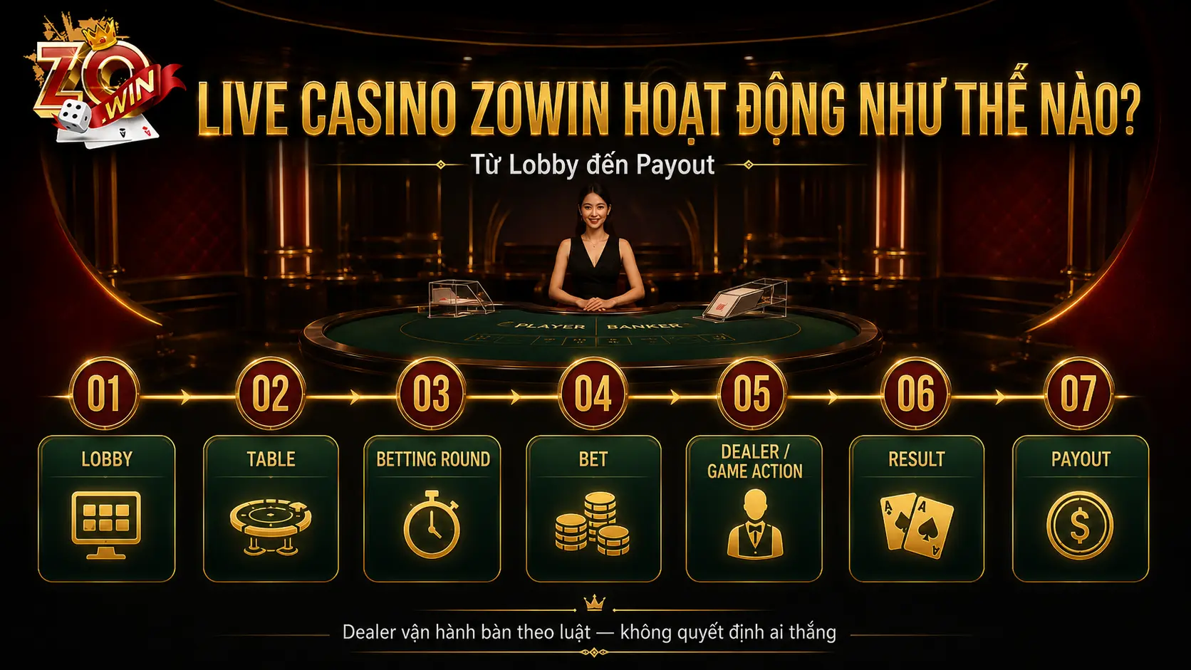 Live Casino ZOWIN hoạt động như thế nào