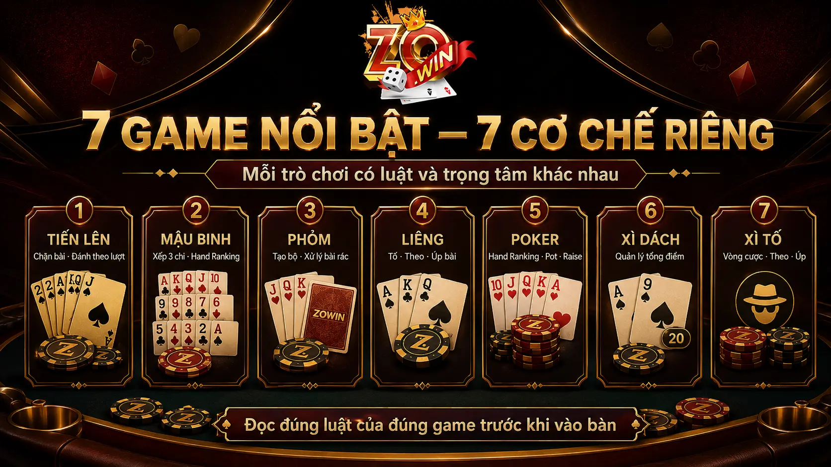 7 game nổi bật — 7 cơ chế riêng