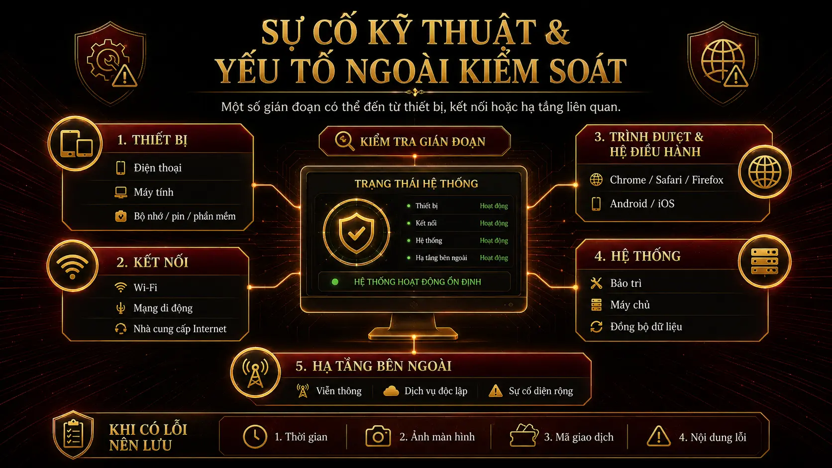 thiết bị, Internet và gián đoạn hệ thống